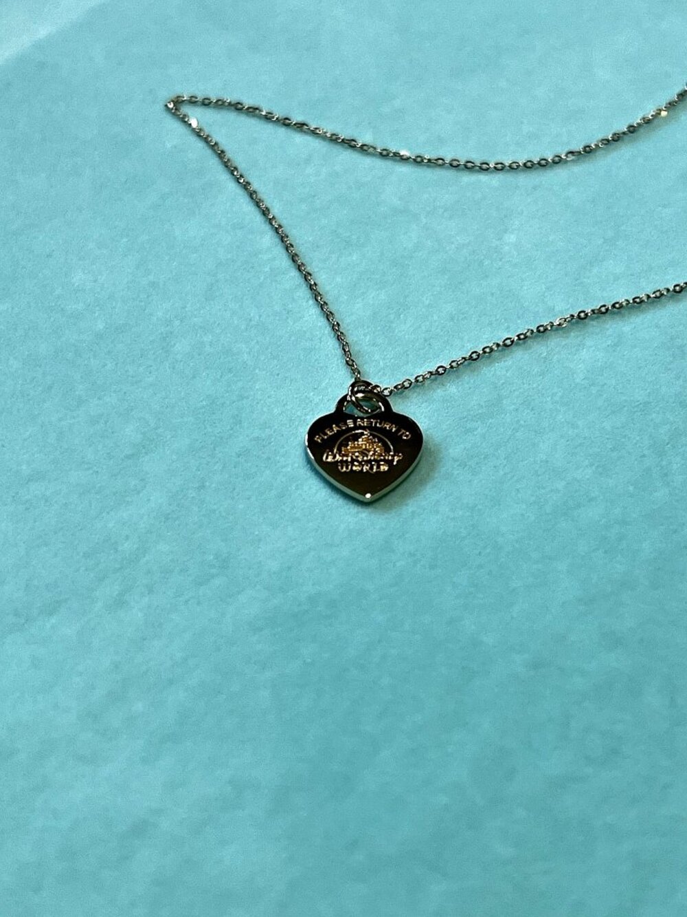 10k Solid Inspired Walt Disney World Heart 17mm x 15mm Pendant Necklace